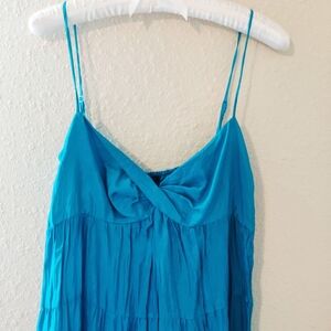 Ann Taylor Maxi spaghetti strap teal dress